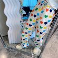 thumbnail image 3 of Women  Trousers Colorful Heart-shaped Pattern Pants Casual Loose Home Wide-leg Pants, 3 of 6