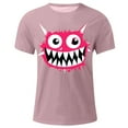 thumbnail image 4 of Mens Shirts Printed Short Sleeve Casual Round Neck T-shirt Top Pink S T-shirts for Men, 4 of 4