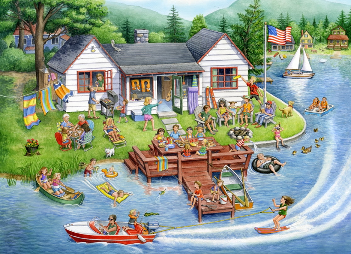 Vermont Christmas Company Lake House 1000 Piece Jigsaw Puzzle