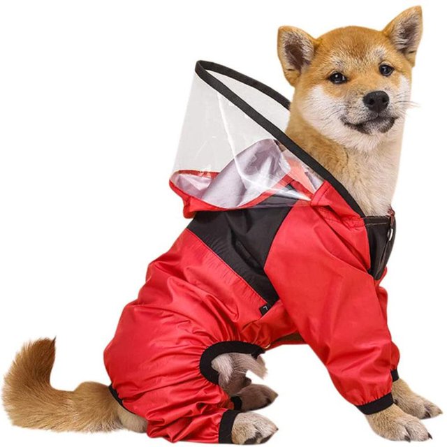 MesaSe Vêtements pour Animaux Chien Imperméable Quatre Saisons Manteau de Pluie Vêtements à Quatre Pattes Vêtements Imperméables en PU Transparent