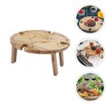 thumbnail image 6 of Tineasur Portable Wooden Folding Table Light Brown - Outdoor Camping, Picnic, Wine Festivals, Beach, Patio Use, 6 of 6