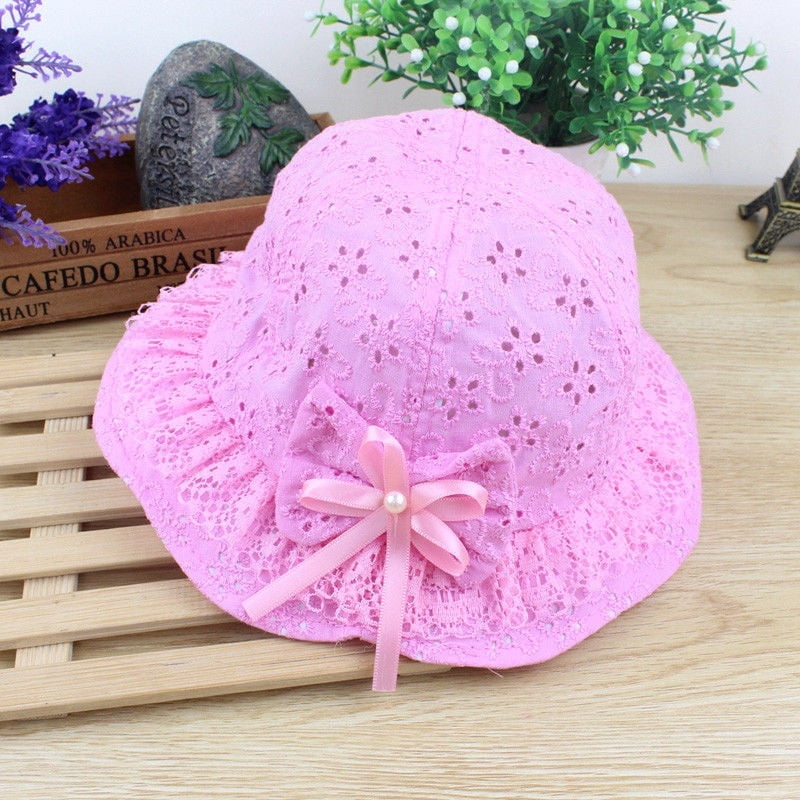 Infant Girl's Lace Bonnet Christening Hat – Adjustable Sun Hat, Breathable Princess Cap For Baby