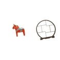 thumbnail image 1 of Adorno coleccionable Figura de caballo Dalecarlian Escultura de animal Soporte de exhibición Organizador Estante de manualidades Estante antiguo para, 1 of 8