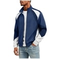 thumbnail image 4 of Umfun Full Zip Track Jackets for Men Casual Color Block Sportswear Stand Collar Lightweight Coat with Elastic Cuffs for Fall, 4 of 8