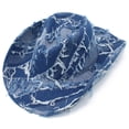 thumbnail image 6 of RUINIXCW Western Denim Cowboy Hat Blue Denim Cowgirl Hat For Man Women Distressed Jean Hat With Bull Head Buckle Belt Wide Brim Outback Hat, 6 of 6
