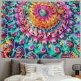 thumbnail image 2 of Creowell Tapestry Wall Hanging Hippie Mandala Bohemian Hippy Psychedelic Design Indian Indian Magical Tapestries Bedspread Red Yellow Painting, 2 of 6