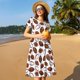 thumbnail image 4 of Disketp Football para Vestido de Manga Corta para Mujeres, Vestidos de Verano para Mujeres, Casual y Holgado para la Playa, 4 of 6