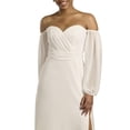 thumbnail image 2 of David’s Bridal, The Edit by DB Studio Women's Off-the-Shoulder Billow Sleeve Wedding Dress, Full Length, Chiffon, 2 of 5