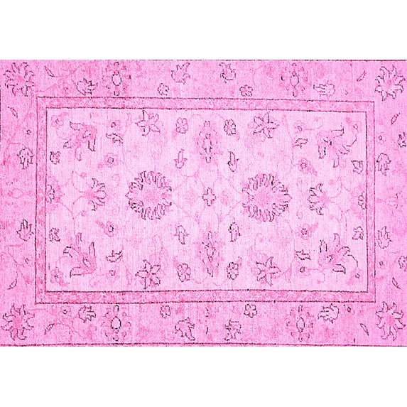 Ahgly Company Indoor Rectangle Oriental Pink Traditional Area Rugs, 5' x 8'