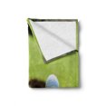 thumbnail image 2 of Golf Soft Flannel Fleece Blanket, Golf Ball on Lip of Cup Grass Ground Hobby Competition Championship Theme Image, Cozy Plush for Indoor and Outdoor Use, 50" x 60", Lime Green White, by Ambesonne, 2 of 6