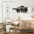 thumbnail image 4 of Elephant Stock Etosha Park Elephants Wall Art - Horizontal Multi Panel Canvas - 5 Pieceliving Room Wall Decor - Photography Animal Multi Panel - Black And Gray Decor - 29" x 12", 4 of 4