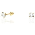 thumbnail image 3 of 14k Yellow Gold Created Diamond Stud Screw Back Earrings 0.10Ct-4Ct, 3 of 20