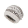 thumbnail image 2 of Sunvit-Panties JOYORD Womens Warm Fuzzy Acrylic Beanie - Striped Knitted Winter Hat with Glitter, One Size Fits Most, Soft Skin-Friendly for Daily & Outdoor, Beige,Size Free Size, 2 of 2