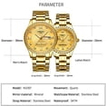 thumbnail image 6 of Watches for Couples Diamond Luxury Men and Women His and Hers Pair Watch Set Husband Wife Valentines Matching Wrist Watch Wedding Gifts Day Date Waterproof Quartz Analog, 6 of 6