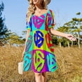 thumbnail image 4 of Vestido de manga corta de circo retro vestidos cortos vestido de verano atrevido mujer 2025 vestidos verano mujer 2025 Vestido, 4 of 7