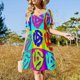 thumbnail image 4 of 9. Vestido de fiesta de manga corta Happy Fish, bonito vestido., 4 of 7