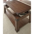 thumbnail image 1 of Steve Silver Co. Arusha Table Basse à Plateau Relevable avec 2 Espaces de Rangement et Roulettes Cachées, Cerisier Moyen, 1 of 11