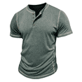 thumbnail image 2 of Camisetas de Corta para Hombre, Camisetas Informales de Algodón Estilo Henley, Camisetas Básicas de Verano Verde XXL, 2 of 6