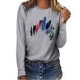 thumbnail image 2 of Birdeem T-Shirt Décontracté Imprimé à Manches Longues et Col Rond pour Femmes, 2 of 4