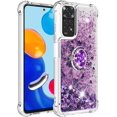 thumbnail image 4 of for Xiaomi Redmi Note 11 4G Glitter Case with Ring Holder, Bling Sparkle Floating Liquid Soft TPU Cushion Fashion Clear Case Cover for Xiaomi Redmi Note 11 4G/Redmi Note 11S  Purple, 4 of 14