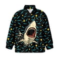 thumbnail image 3 of Uorisanigo Shark Print Quarter Zip Pullover Sweatshirts for Teen Girls, Casual Long Sleeve Pullover Crop Tops, Loose Cropped Hoodies Shirts for Vacation Shopping Exercise Wear, 3 of 6