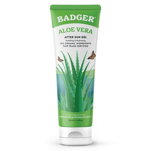 Gel para aliviar las quemaduras solares Badger Aloe Vera 120 ml Fair Trade