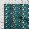 thumbnail image 2 of oneOone Polyester Spandex Teal Blue Fabric Floral & Puppies Fabric For Sewing Printed Craft Fabric By The Yard 56 Inch Wide, 2 of 5