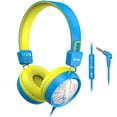 thumbnail image 2 of New Bee Kids Headphones with Mic, Safe Volume Limiter, On-Ear 2-PACK, 2 of 11