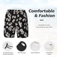 thumbnail image 3 of Rateoe Daisies Flowers Pattern Men’s Swim Shorts with Compression Liner – Double-Layered Quick-Dry Swimwear, Comfortable & Stretchy Beach Shorts-3X-Large, 3 of 6