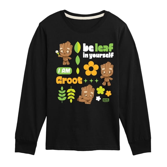 Guardians Of The Galaxy - Groot Grid - Youth Boys Long Sleeve Graphic T-Shirt