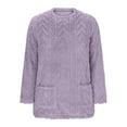 thumbnail image 7 of ZyeKqe Womens Flannel Sweatshirts Sherpa Fuzzy Fleece Comfy Pullover Long Sleeve Soft Fall Winter Sweaters with Pockets, 7 of 7