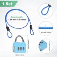 thumbnail image 3 of Uxcell 1-Set Candado de Seguridad, Cable de Acero Recubierto de 1.64FT con Candado de Combinación de 3 Dígitos, Cable Resistente a Cortes [Azul], 3 of 6