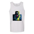 thumbnail image 2 of Wild Bobby, Colorful Cosmic Neon Astronaut Lunar Spaceman Moon Galaxy, Fashion, Men Graphic Tank Top, White, Large, 2 of 4