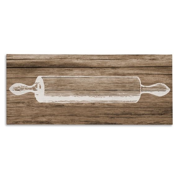 Stupell Industries Farmhouse Rustic Kitchen Rolling Pin Canvas Art, 40 x 17, by Lil' Rue