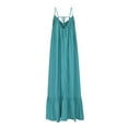 thumbnail image 6 of Women Maxi Dresses Casual Solid Color Sleeveless V Neck Baggy Long Dress Loose Flowy Spaghetti Straps Ruffled Hem Beach Dress Summer Travel Vacation Dresses for Ladies, 6 of 6