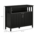 thumbnail image 4 of 2 Door Kitchen Storage Sideboard with Open Shelf and Two Cabinets, Dining Buffet Server Cabinet Cupboard with Adjustable Shelves and Anti-Tipping, Multipurpose Storage Cabinet, Black, 4 of 7