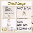 thumbnail image 4 of Becoming Aunt & Uncle Wine Bag, Funny New Mom Dad Pregnancy Announcement Gift, Reusable Burlap Drawstring Wine Bag, "Pairs Well With Becoming Aunt & Uncle," for New Baby Announcement, Baby Shower, 4 of 8