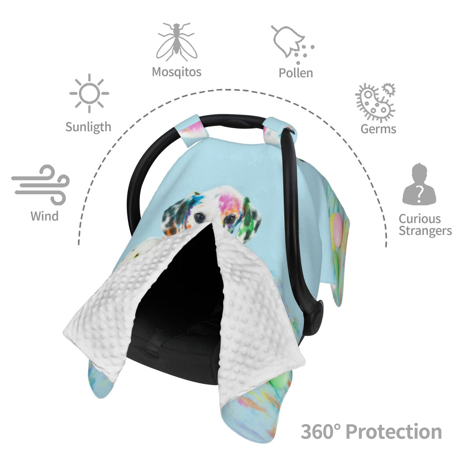 Car Seat Cover Baby - Little Dalmatian Puppy Breathable Infant Car Seat Cover for Baby Carseat, Lightweight Comfort Baby Essentials Must Haves Newborn Stuff for Girl Boy