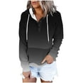 thumbnail image 2 of Heisall Womens Hoodie 2025 Autumn Winter Contrast Color Button Drawstring Hooded Pocket Pullover Casual Fashion Loose Tops, 2 of 6