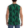 thumbnail image 4 of Pofeuu Mint Bird Feathers Print Men's Muscle T-Shirt, Sleeveless, Muscle Tank, Classic Muscle Tee Top For Men Casual Sleeveless Muscle T-Shirt Trendy Clothes-Medium, 4 of 7