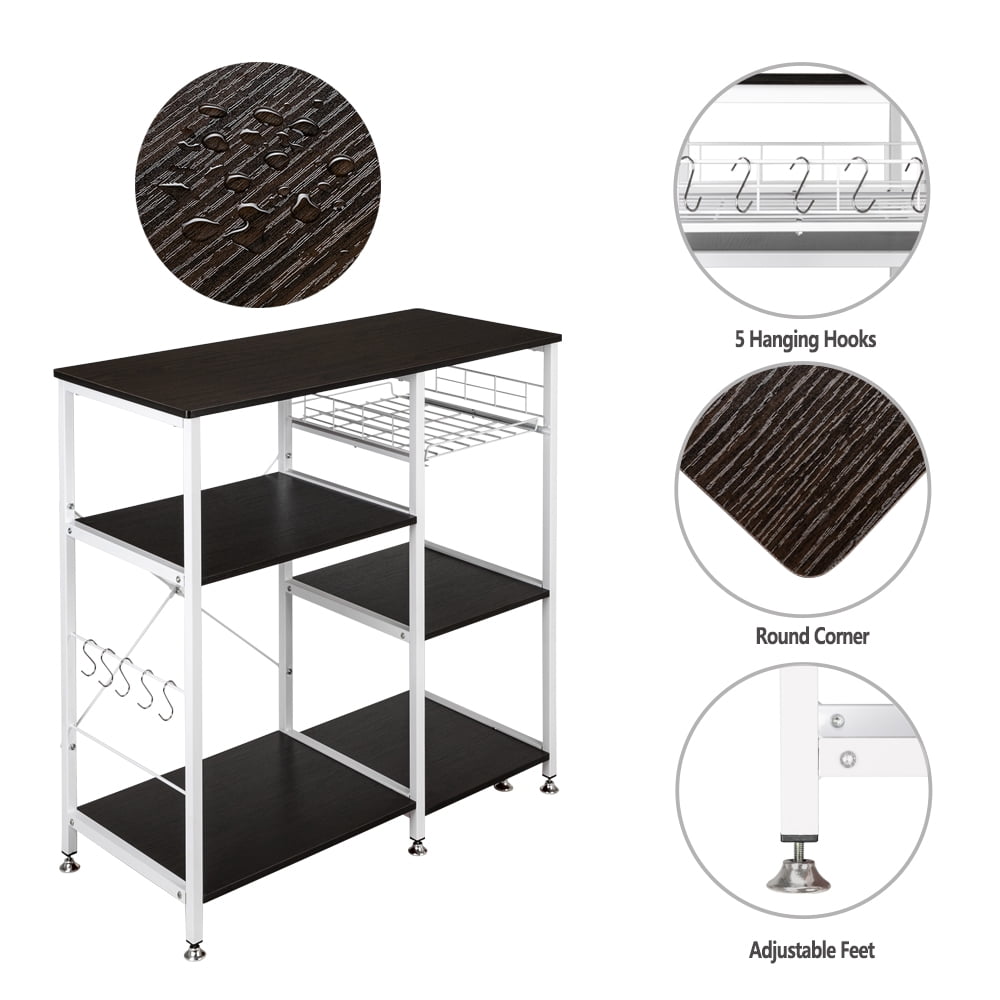 Lowestbest 35.5" Bakers Racks for Kitchen, Kitchen Corner Bakers Rack, Kitchen Food Storage Shelf, Kitchen Shelving and Storage, Microwave Stand for Spice Rack Organizer Workstation, Dark Brown Lowestbest 35.5" Bakers Racks for Kitchen, Kitchen Corner Bakers Rack, Kitchen Food Storage Shelf, Kitchen Shelving and Storage, Microwave Stand for Spice Rack Organizer Workstation, Dark Brown