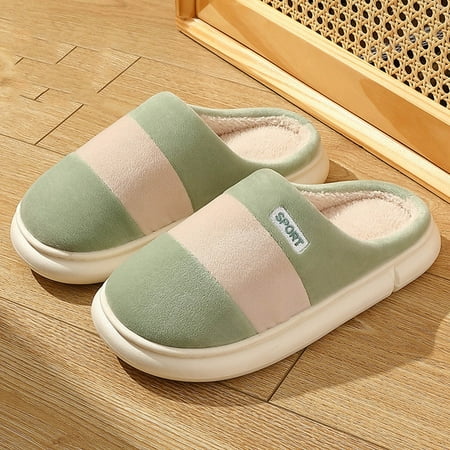 

Gubotare Womens House Slippers Womens Mens ry Slides House Slippers Fuzzy Fluffy Bedroom Cozy Memory Foam Slippers Clogs Mint Green 7.5