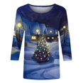 thumbnail image 5 of Nmnitkp Long Sleeve Shirts for Women Merry Christmas Old Men Shirts for Women 3/4 Sleeve Raglan Baseball Tee Funny Festival Tops & Soft and Comfortable Fall Blouses for Women 2025(Plus Size), 5 of 5