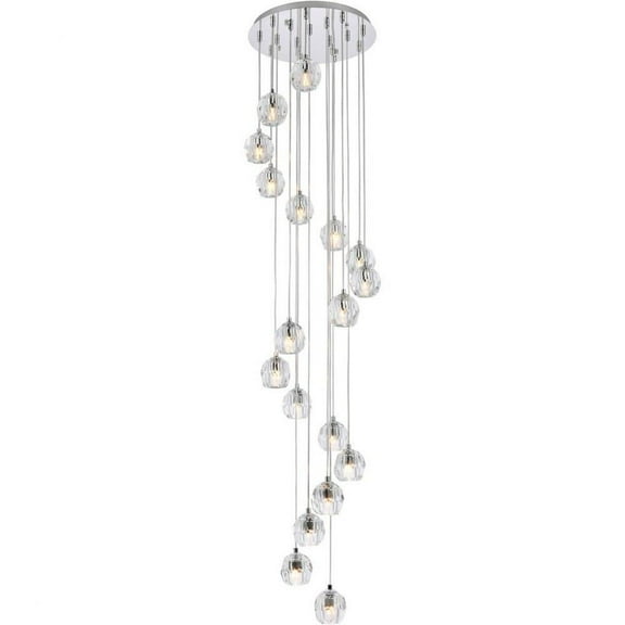 15 inch 18 Light Pendant-Chrome Finish-Royal Cut Crystal Type Bailey Street Home 390-Bel-4363563