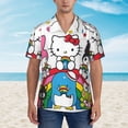thumbnail image 2 of Lsque Sanrio Pattern Hawaiian Shirt for Men Unisex Summer Beach Casual Short Sleeve Cotton Linen Button Down Shirts-Large, 2 of 6