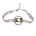 thumbnail image 1 of Summer Lake hoja de loto Pulsera de tobillera de cadena de tenis, joyería de diamantes, 1 of 3