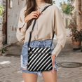thumbnail image 5 of Tutolipy Diagonal Stripe Crossbody Bag, Lightweight Satchel Bag Zipper Closure Waterproof Crossbody Purse for Daily Weekend Activities, 5 of 7