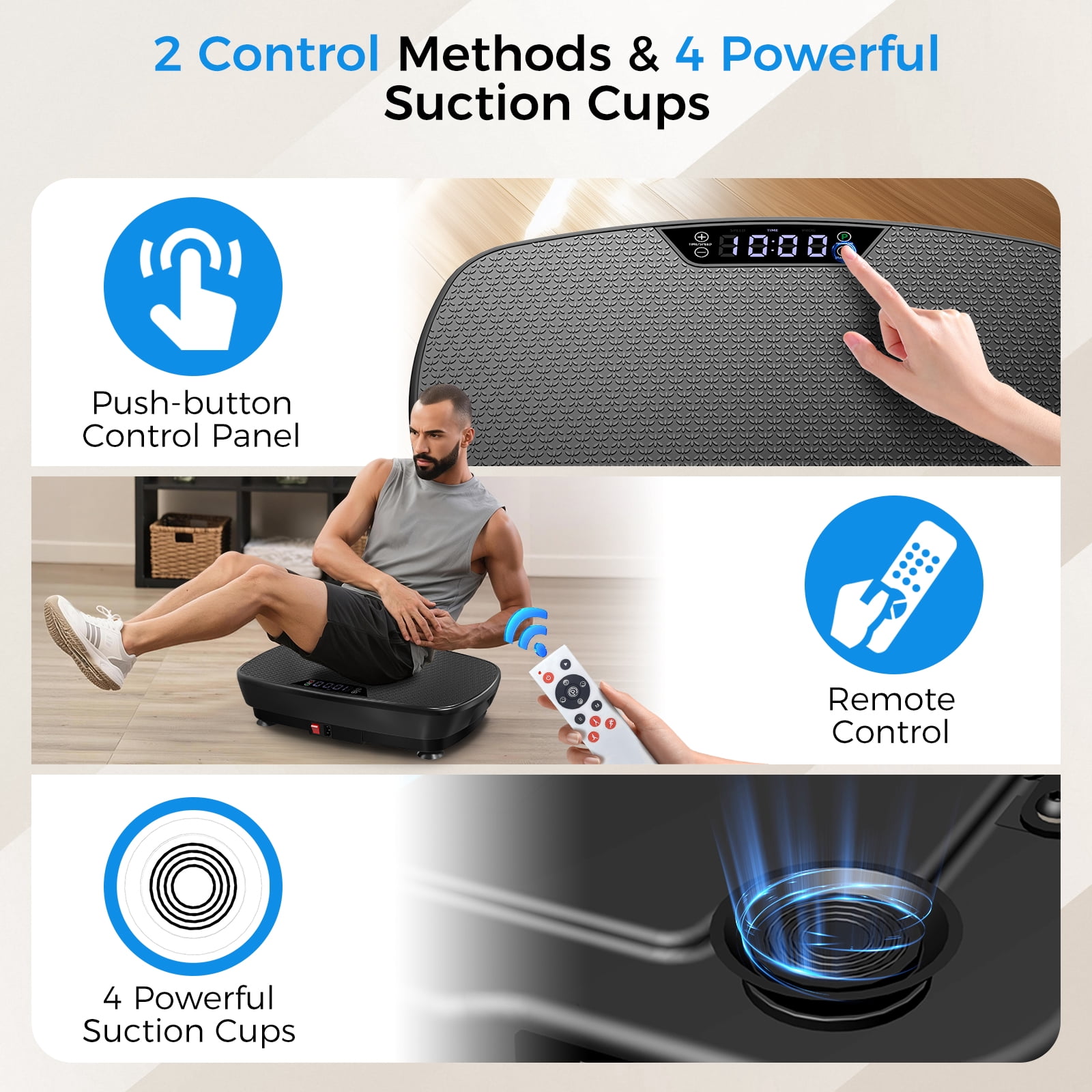 Tomile Vibration Plate Exercise Machine for Home Fitness, Whole Body Vibrate Plate, 400 Lbs Capacity with Resistance Band