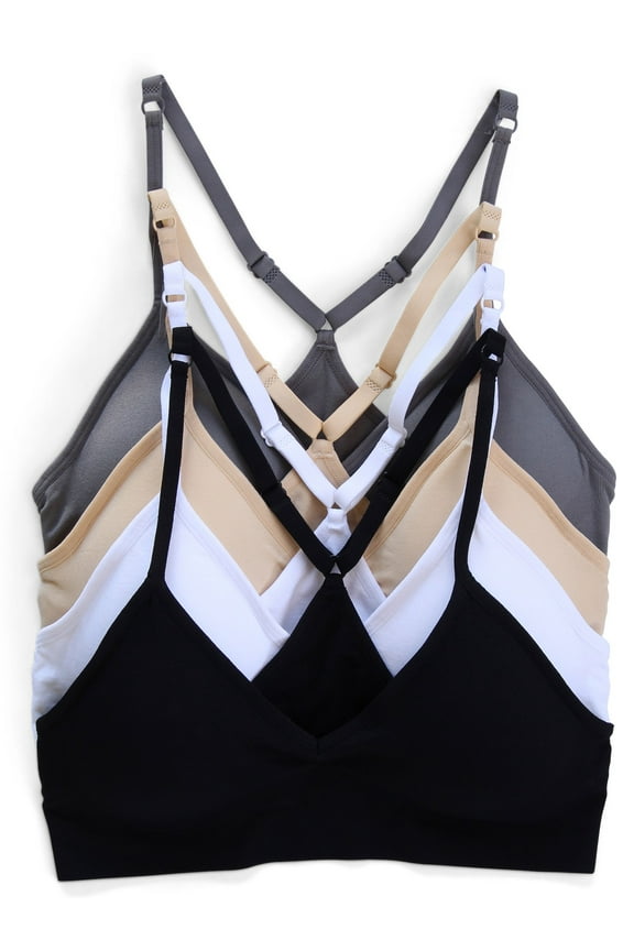 Women 4 Pack Racerback Sports Bra V Neck