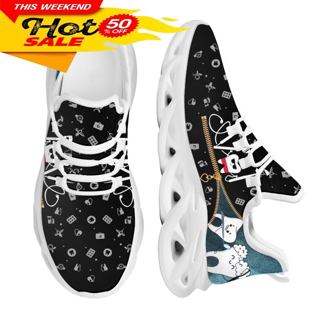 Nueva tendencia, zapatos planos para mujer con estampado de dibujos animados de dentista y dientes, zapatos casuales de malla transpirable, zapatillas para mujer, zapatos para mujer